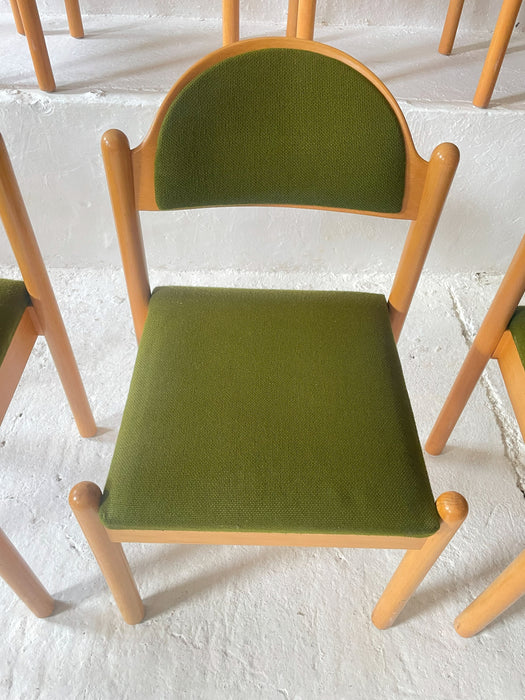 1970s German Beech Wood Dining Chairs