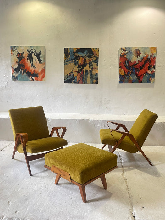 Armchairs with a Footrest by František Jirák for Tatra