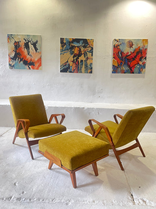Armchairs with a Footrest by František Jirák for Tatra