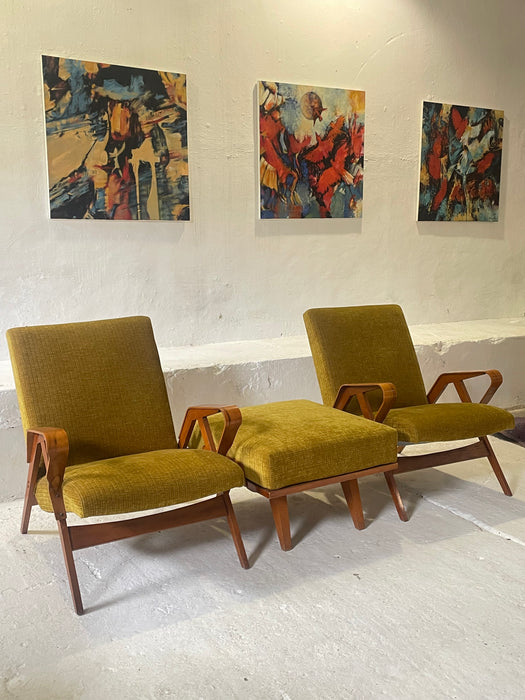 Armchairs with a Footrest by František Jirák for Tatra