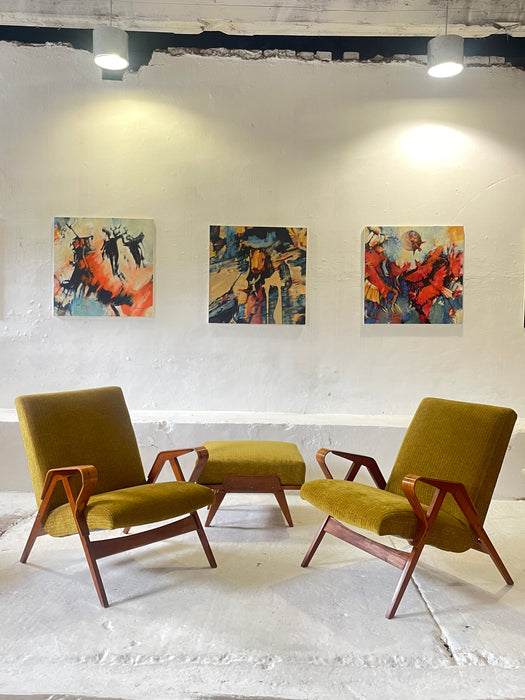 Armchairs with a Footrest by František Jirák for Tatra