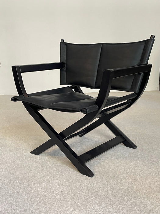 Ingmar Relling Folding Armchair leather by Rybo 2000s.