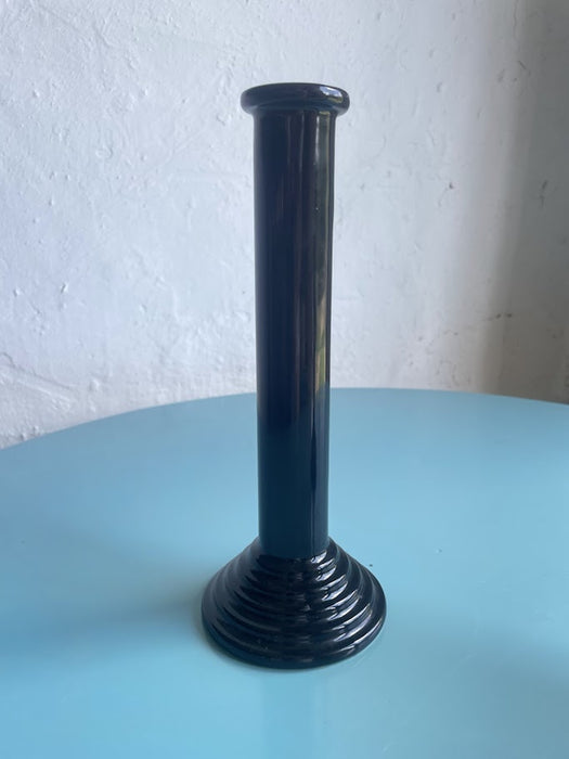 Pair of Postmodern Black Ceramic Candle Holders by Waechtersbach, 1980s