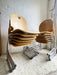 Mid-Century Stacking Chair Bentwood and Chrome France 1980s