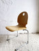 Mid-Century Stacking Chair Bentwood and Chrome France 1980s