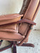 Scandinavian Brown Leather Recliner Lounge Chair with Ottoman, circa 1990