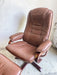 Scandinavian Brown Leather Recliner Lounge Chair with Ottoman, circa 1990