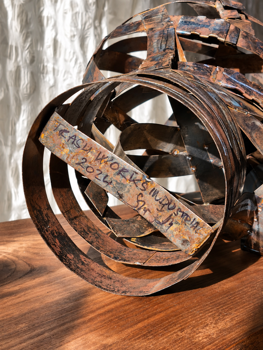 “Kraftwerk” Welded Steel Sculpture József Szabó Trash Works Industrial 2024