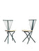 LaPalma Folding Chairs  Metal  Woven Cord Italy 1970s