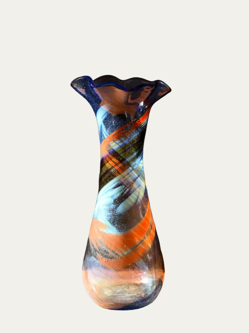 Large Free-Form Art Glass Vase by Gyula Budveszel, Hungary, 1990s
