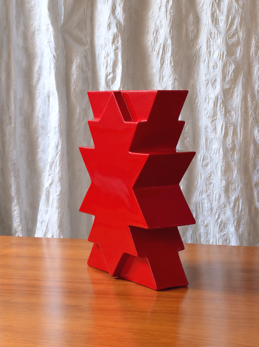 Luciano Florio Paccagnella – ILIOS Red Ceramic Vase, 1990s