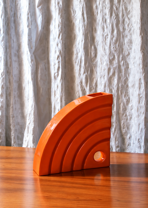 Luciano Florio Paccagnella – SHELL Orange Ceramic Vase, 1990s