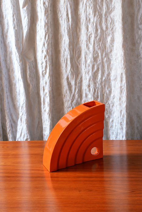 Luciano Florio Paccagnella – SHELL Orange Ceramic Vase, 1990s