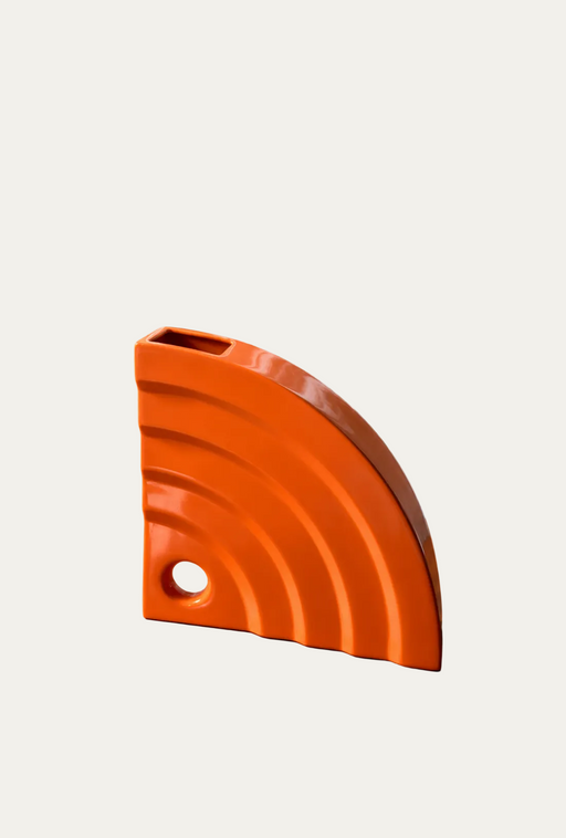 Luciano Florio Paccagnella – SHELL Orange Ceramic Vase, 1990s