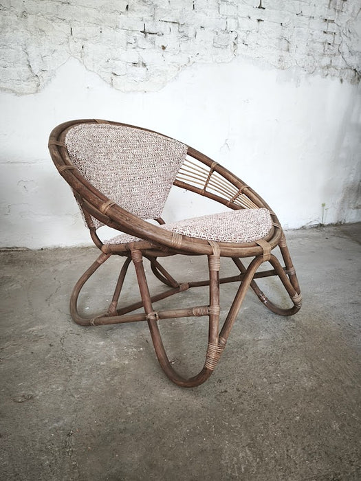 Rare Pair of Japanese Imaeda Rattan Lounge Chairs 1960s