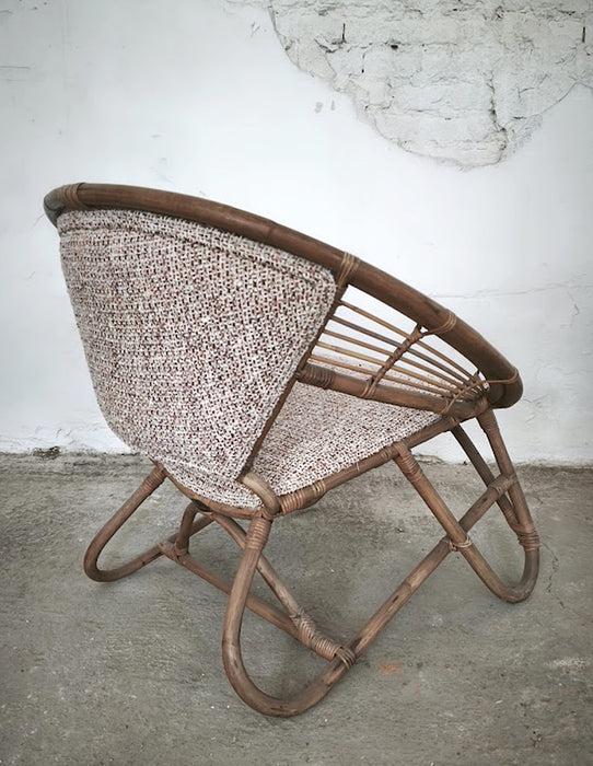 Rare Pair of Japanese Imaeda Rattan Lounge Chairs 1960s