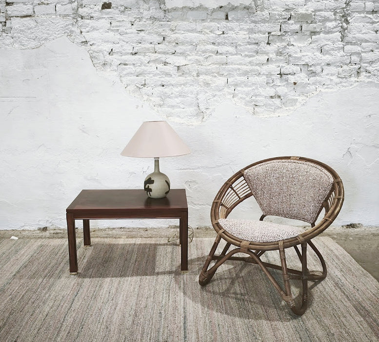 Rare Pair of Japanese Imaeda Rattan Lounge Chairs 1960s