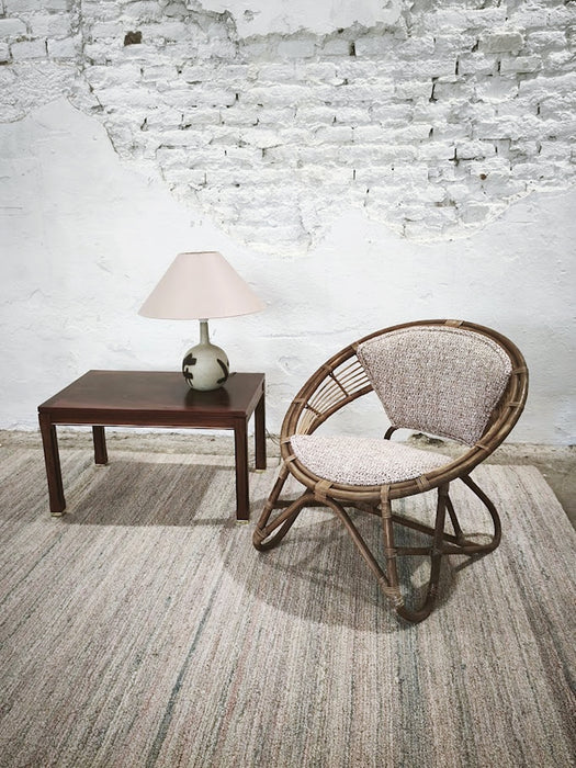 Rare Pair of Japanese Imaeda Rattan Lounge Chairs 1960s