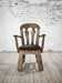 Dutch Brutalist Solid Oak Armchair with Reupholstered Leather Seat, 1970s