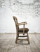 Dutch Brutalist Solid Oak Armchair with Reupholstered Leather Seat, 1970s