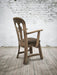 Dutch Brutalist Solid Oak Armchair with Reupholstered Leather Seat, 1970s