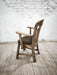 Dutch Brutalist Solid Oak Armchair with Reupholstered Leather Seat, 1970s