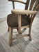 Dutch Brutalist Solid Oak Armchair with Reupholstered Leather Seat, 1970s