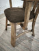 Dutch Brutalist Solid Oak Armchair with Reupholstered Leather Seat, 1970s