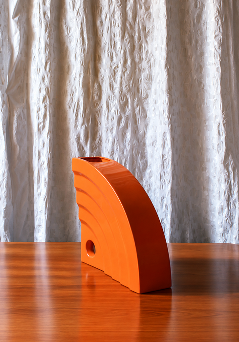 Luciano Florio Paccagnella – SHELL Orange Ceramic Vase, 1990s