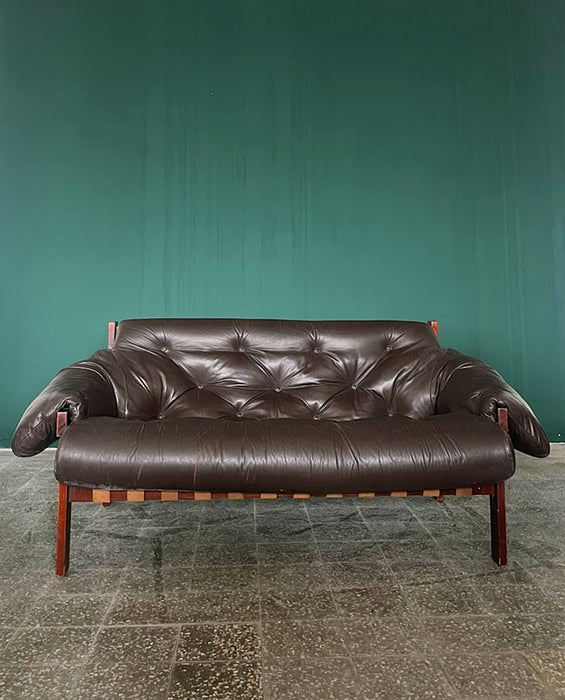 Percival Lafer Style Two Seater Leather Sofa