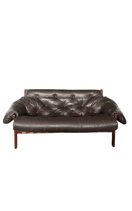 Percival Lafer Style Two Seater Leather Sofa