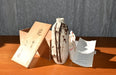 Pottery Vase with Bamboo Decoration and Inscribed Wooden Box