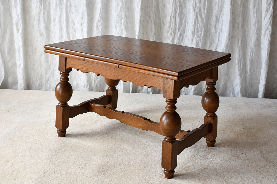 Scandinavian Oak Draw-Leaf Refectory-Style Coffee Table, circa 1960s