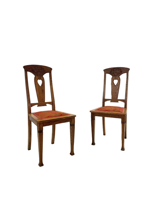  Swedish Art Nouveau Chairs in Oak, circa 1910