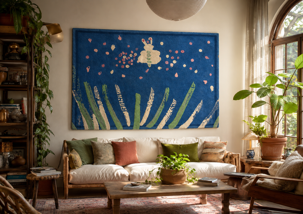TISCA “Sophie” Hand-Tufted Wool Rug, France, 1990s