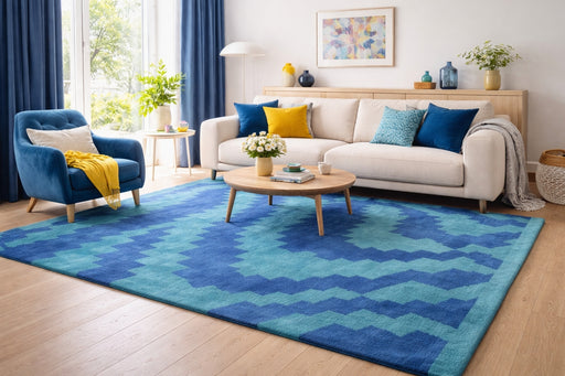 TISCA “LEON” Hand-Tufted Wool Rug – Design by Ulrike Sarvari  France, 1990s