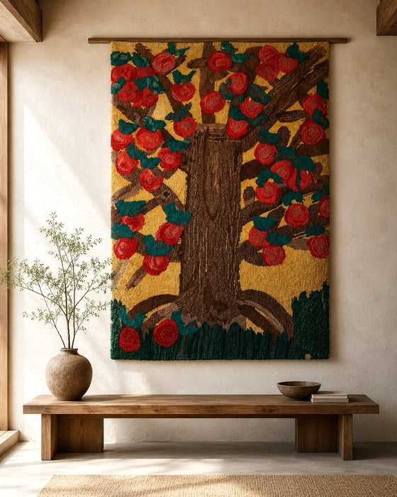 Tisca Tiara Apfel Baum Wool Rug by Frédéric, 1980s