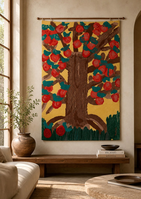 Tisca Tiara Apfel Baum Wool Rug by Frédéric, 1980s