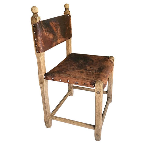 Hungarian Artisanal Oak and Leather Chair