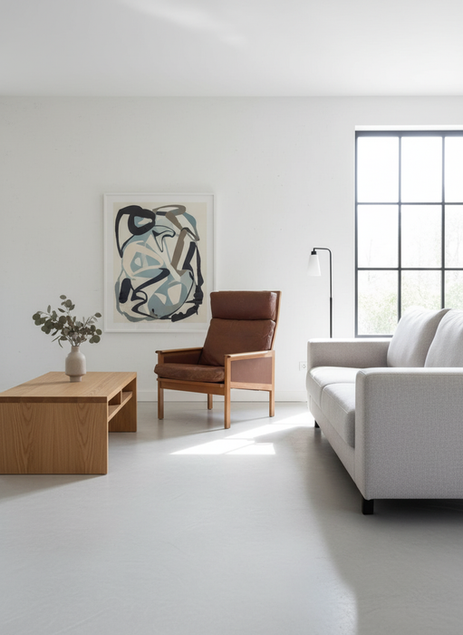 Dán vintage kényelmes bőr fotel 1960s évek