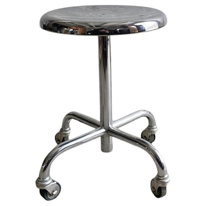 Rollen Zürich Authentic Swiss Bauhaus Industrial Chrome Swivel Stool circa 1950s