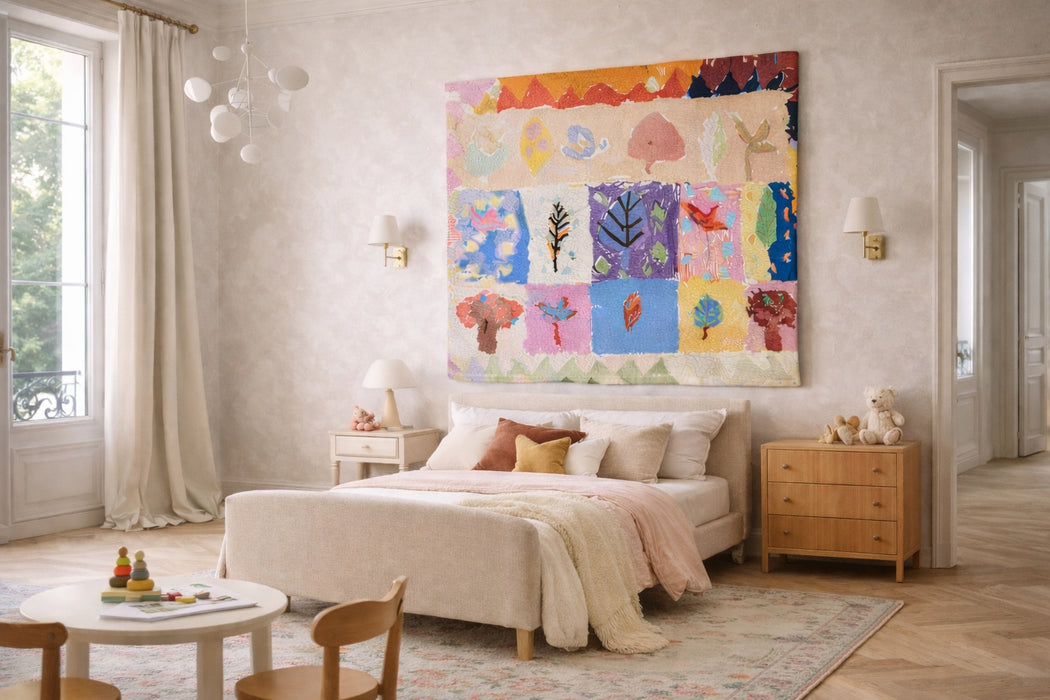 Hand-Tufted Wool Rug, France, 1990s Tisca