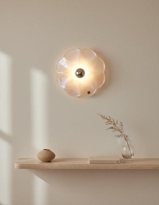 Mid-Century Iridescent Porcelain Wall Lamp, "PAN” by Goebel, , Germany 1970s