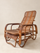 Mid-Century Adjustable Rattan Lounge Chair with Retractable Footrest, Japan
