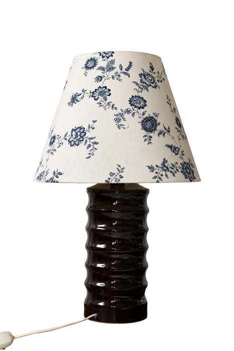 Sculptural Ribbed Ceramic Table Lamp Hungary 1970s