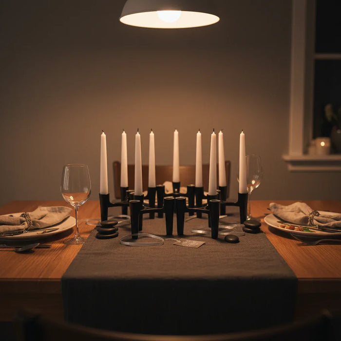 Set of 7 Black Candle Holders Design Koziol Hommage 2005 Germany