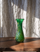 Vintage Modern Green Art Glass Vase Budveszel Gyula Hungary 1990s