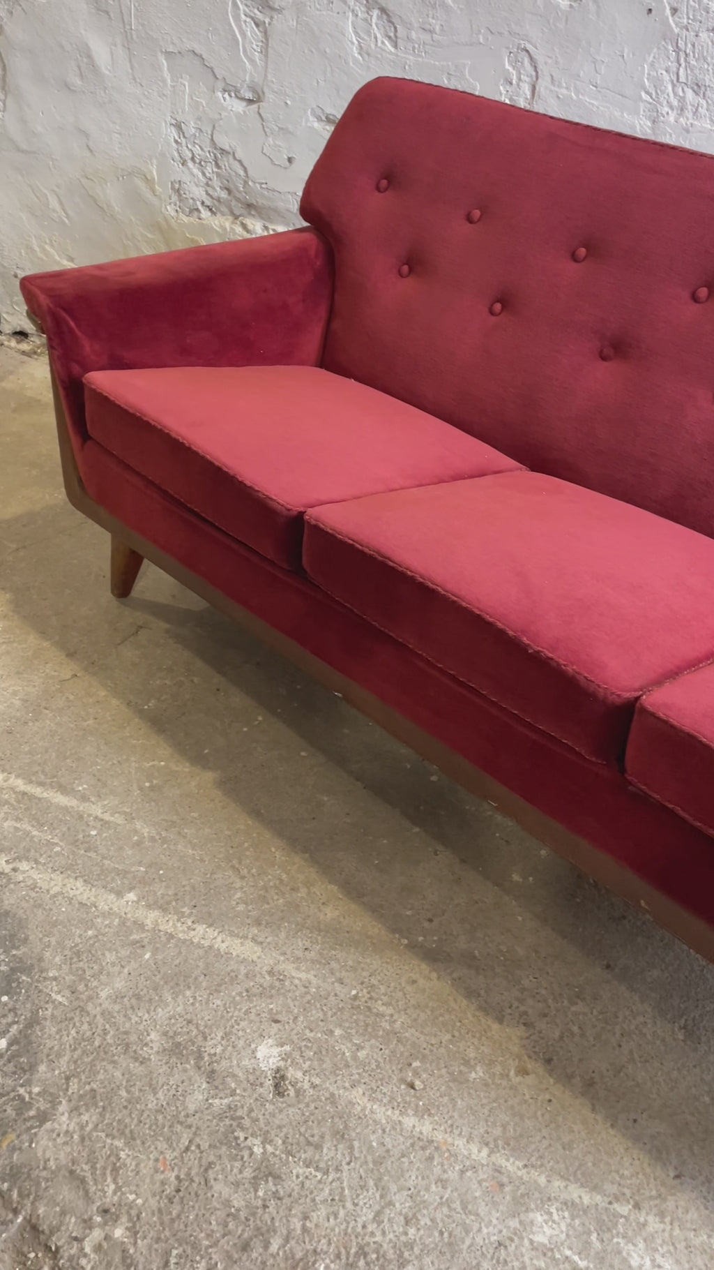 Mid-Century Modern Three-Seater Velvet Sofa, Swedish 1950s–1960s