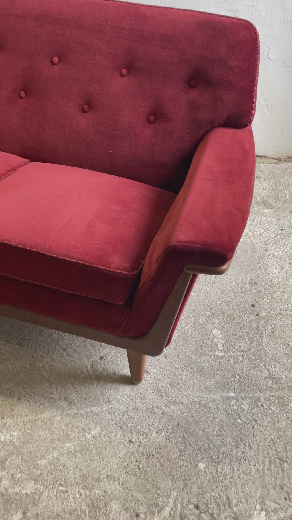 Mid-Century Modern Three-Seater Velvet Sofa, Swedish 1950s–1960s