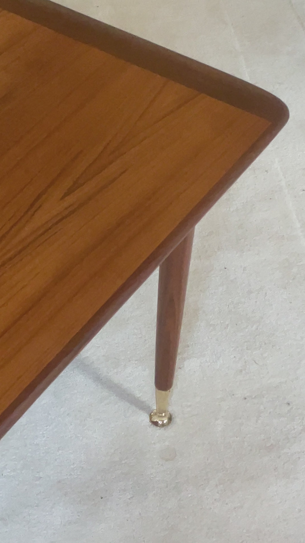 Mid-Century Modern Teak Coffee Table with Brass Feet, Sweden circa 1960